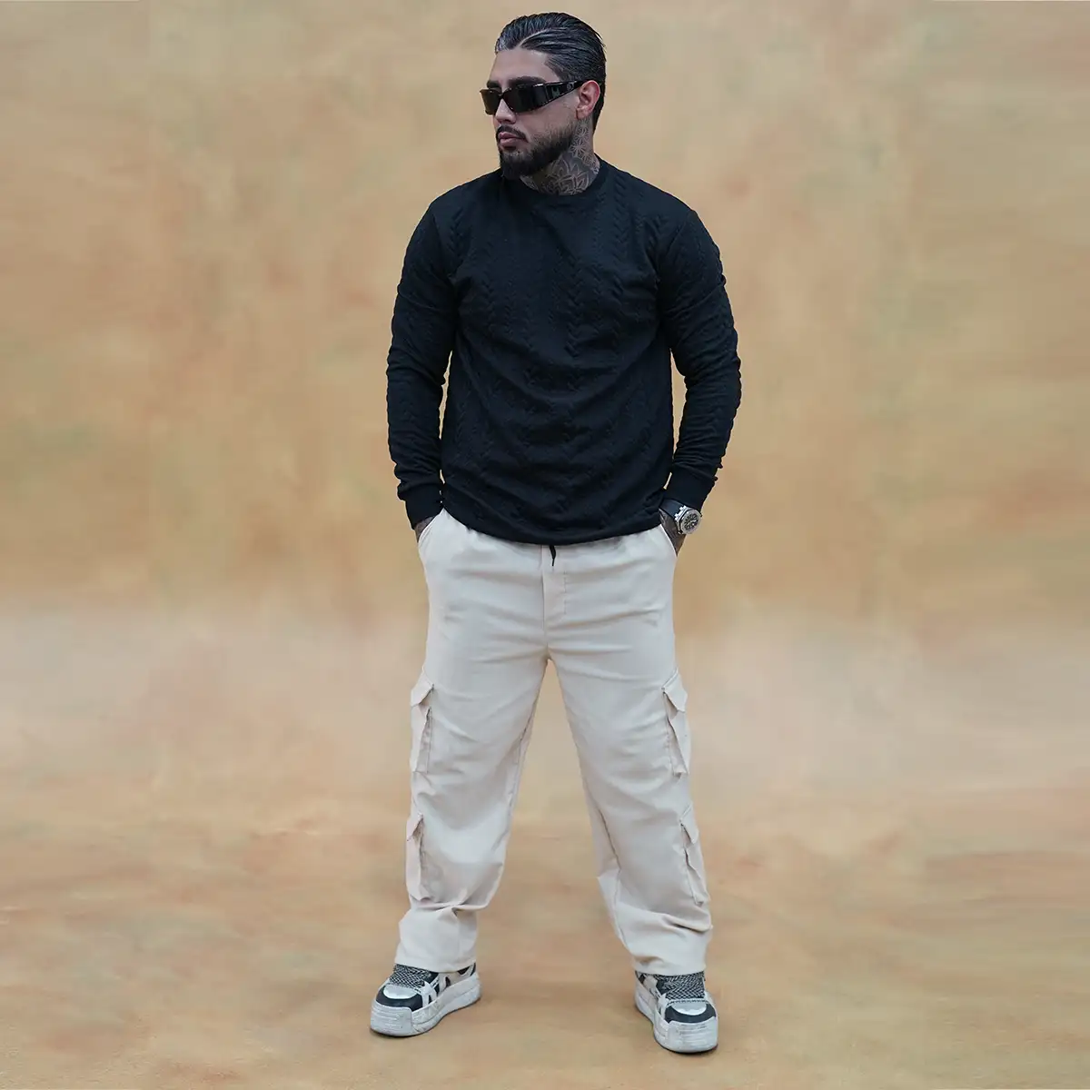 بلوز مردانه مشکی مدل R83