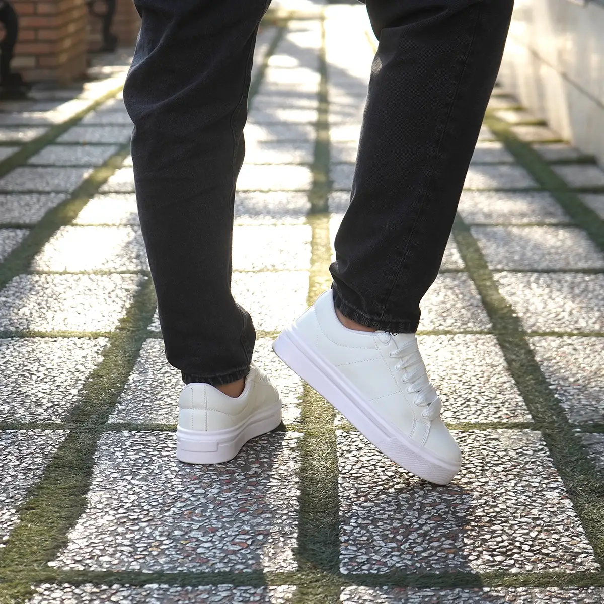 کفش تخت سفید مردانه مدل MANIN