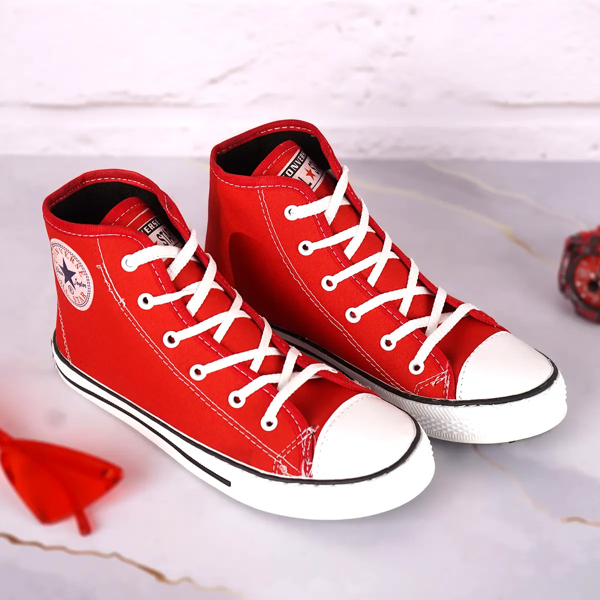 کفش ورزشی ساقدار قرمز All Star زنانه مدلMobina