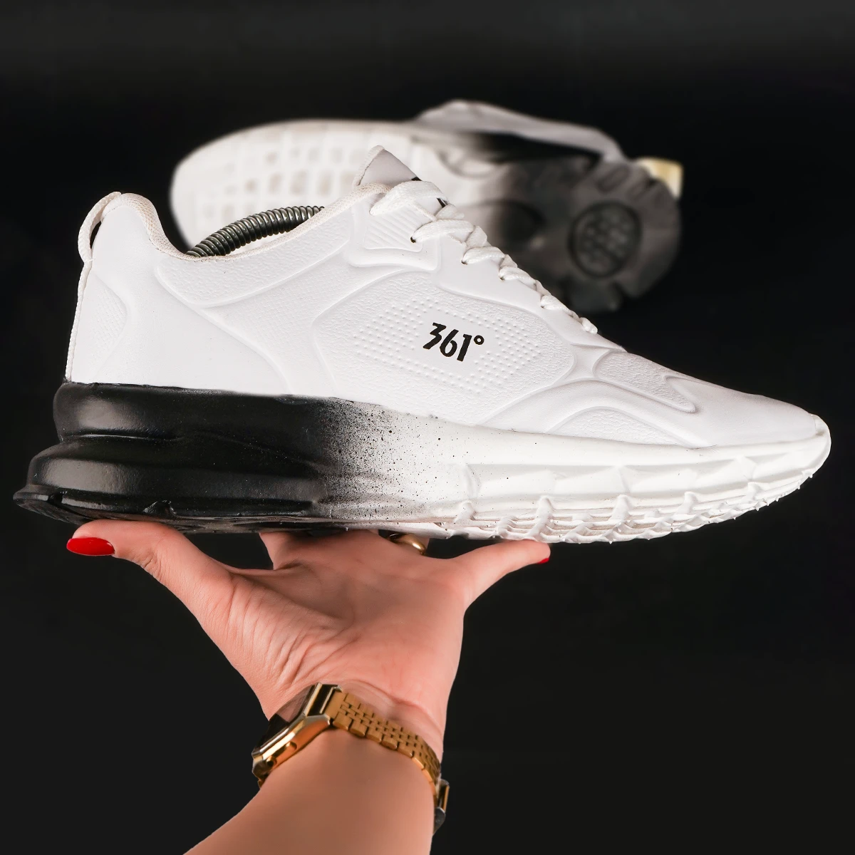 کفش ورزشی مردانه سفید مشکی مدل 361