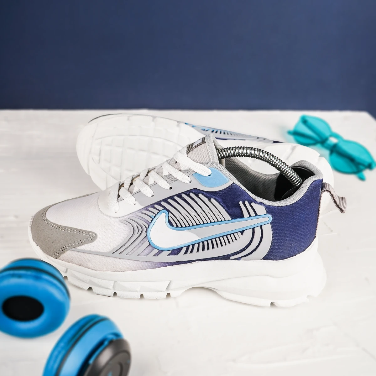 کفش ورزشی مردانه نایک طوسی آبی مدل مدل Farhan