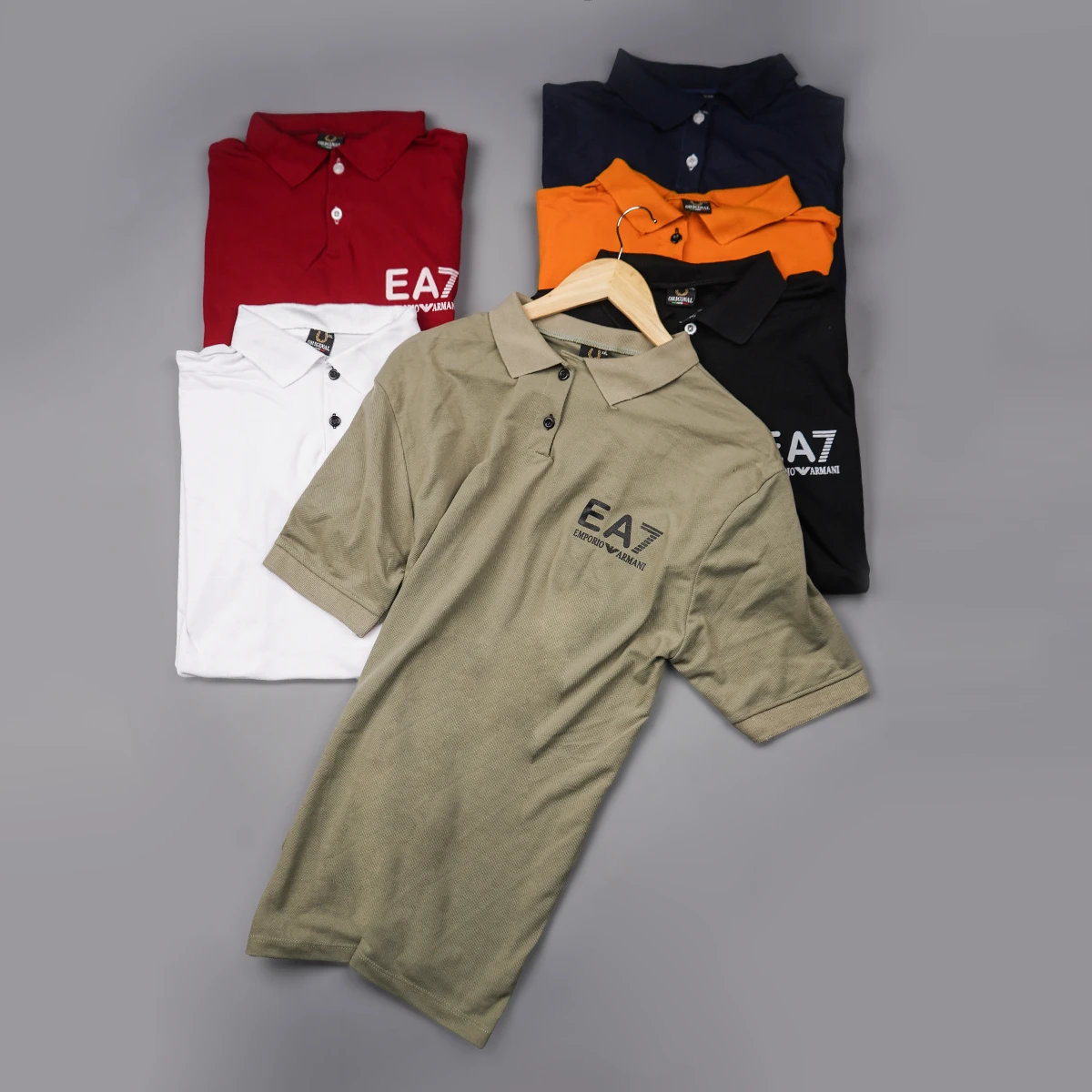 تیشرت خردلی مردانه EA7 مدل Nitan