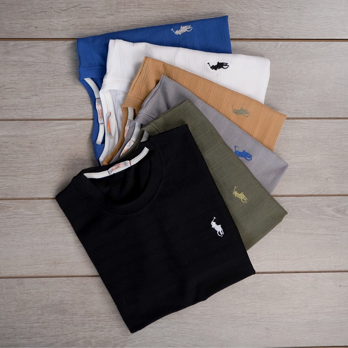 تیشرت مردانه پلو آبی مدل Moroco