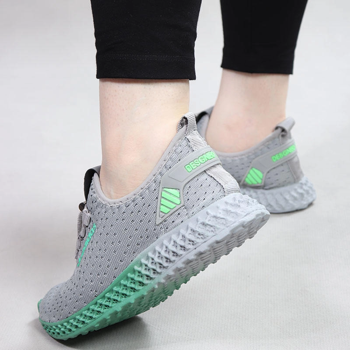 کفش ورزشی زنانه طوسی سبز مدل Diba