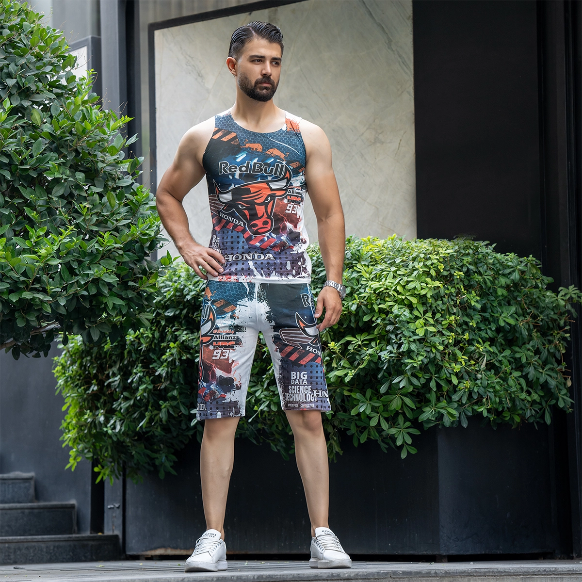 ست رکابی شلوارک مردانه مدل Red Bull