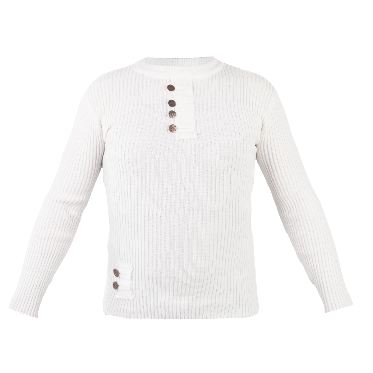 بافت مردانه سفید مدل دکمه ای