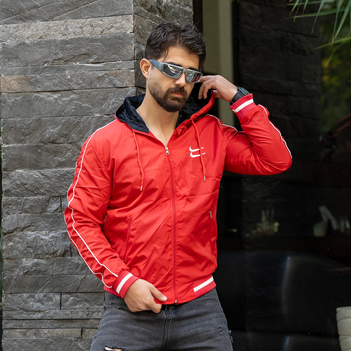 کاپشن دو نایک قرمز مردانه مدل Sina