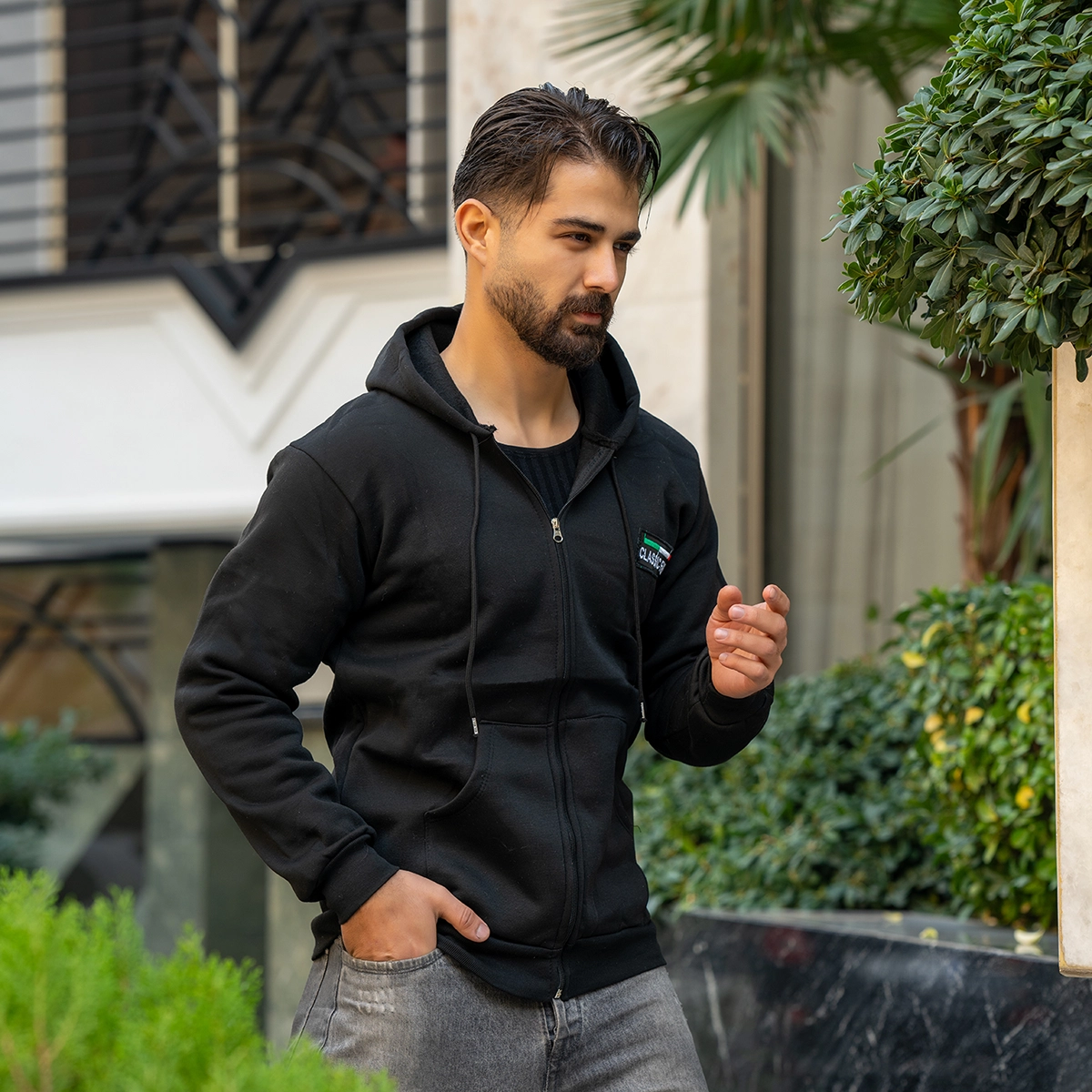 سوییشرت مردانه مشکی مدل Yazdan