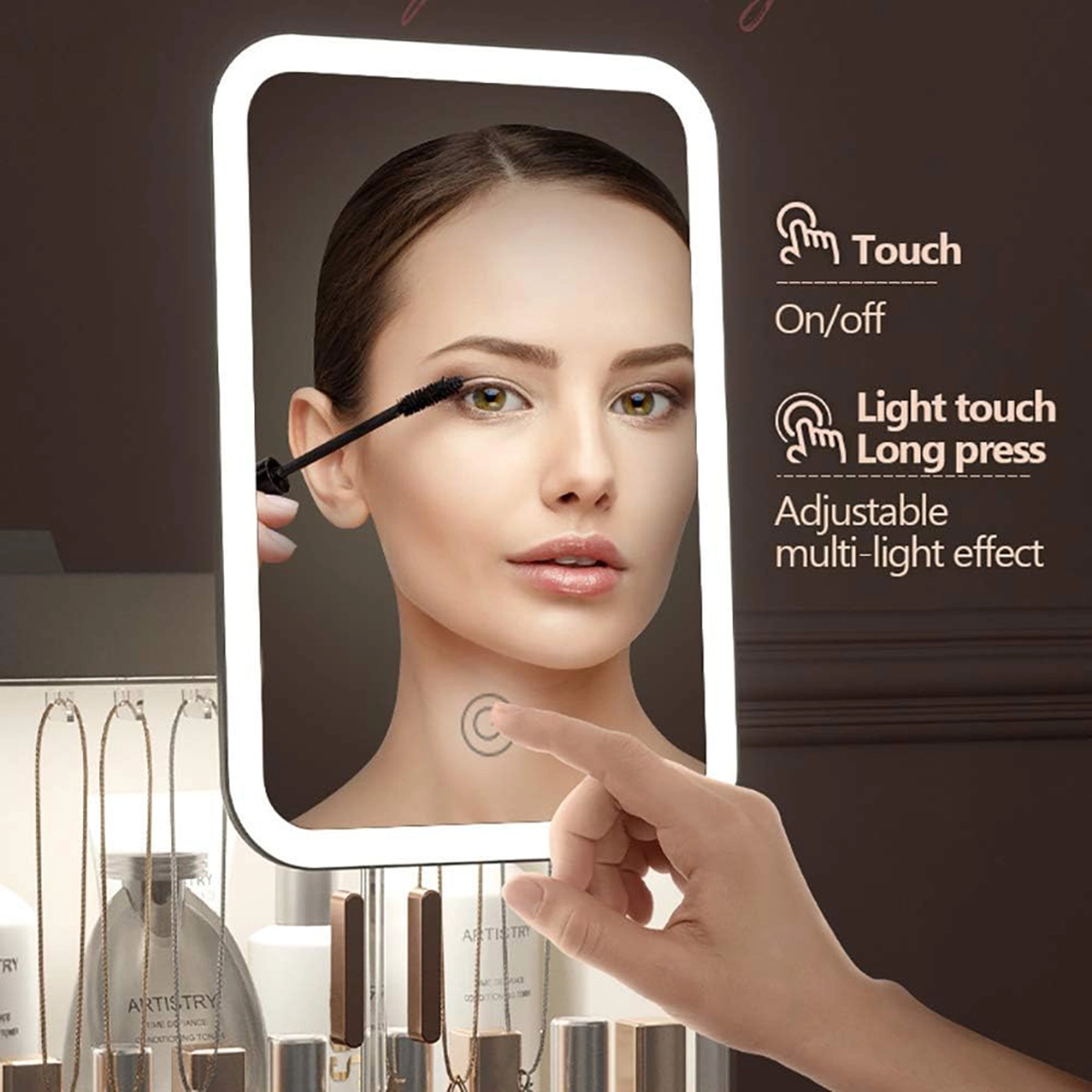 آینه آرایشی چراغ دارمدل XJ-989-1