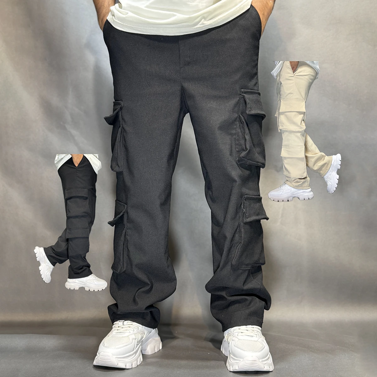 شلوار بنگال کارگو کرم مردانه مدل HAMED