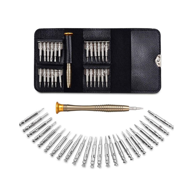 مجموعه 25 عددی پیچ گوشتی ساعتی جیبی-مشکی