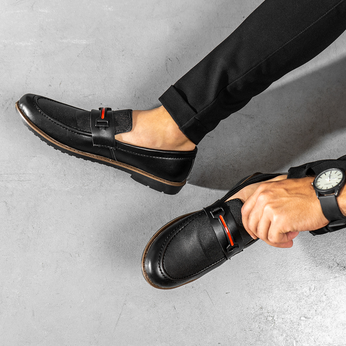 کفش کالج مردانه مشکی مدل Rasa