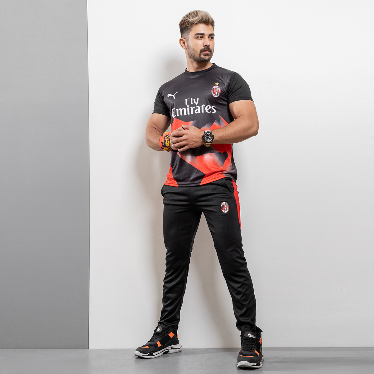 ست تیشرت شلوار Ac milan مردانه مدلLokat