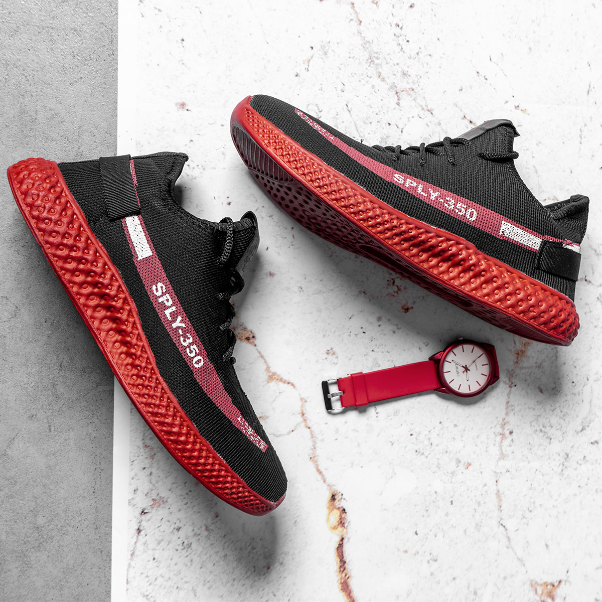 کفش ورزشی Sply-350 مردانه مشکی قرمز مدلYogi