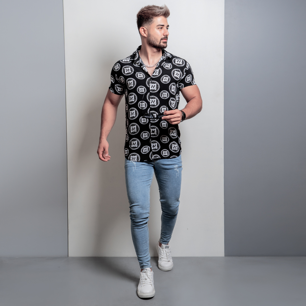 پیراهن هاوایی مردانه مدل Mikara