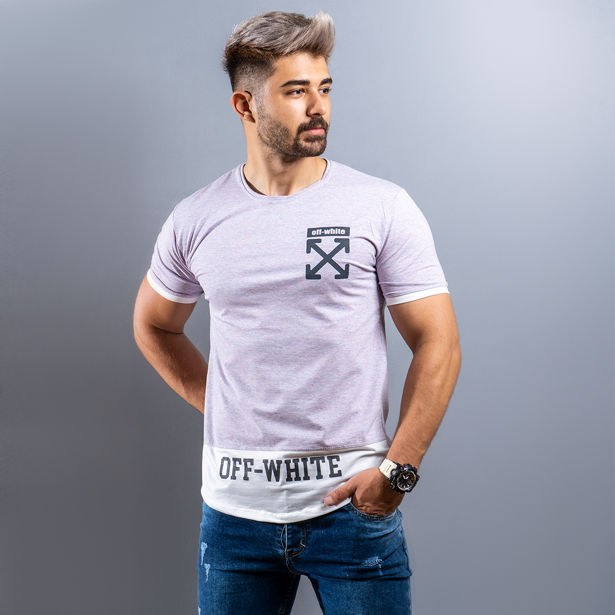 تیشرت Off-White مردانه یاسی مدل Clold(T)