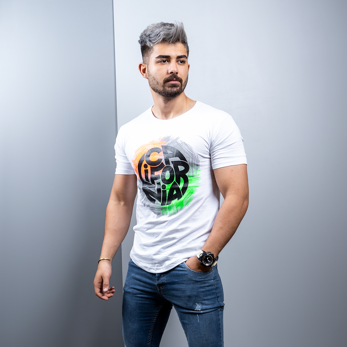 تیشرت مردانه سفید مدل Coda