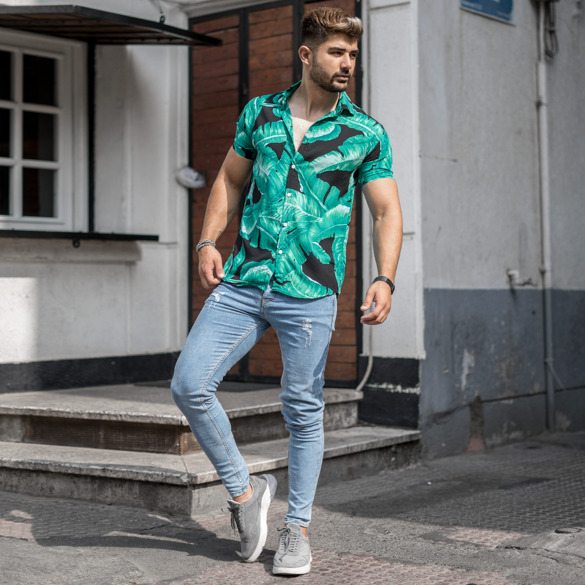 پیراهن هاوایی مردانه مدل Yashar